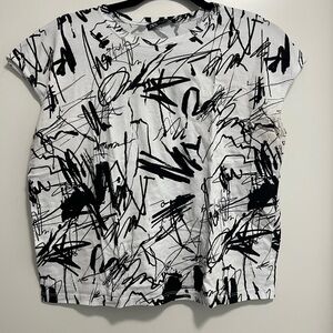 Zara Black and White Abstract Tee
